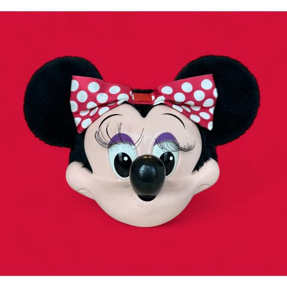 Vintage Disney Minnie Mouse Adjustable Hat Ears Bow 1990s 3D Walt Disney World - Picture 1 of 5
